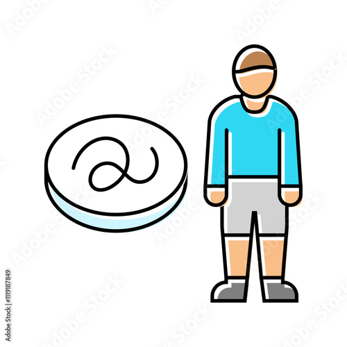 kid boy helminth worm color icon vector. kid boy helminth worm sign. isolated symbol illustration