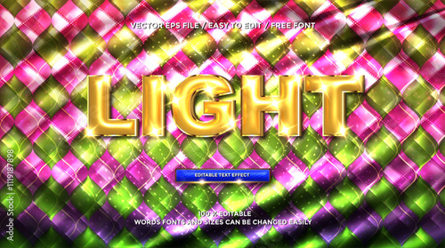 3D rendering Iight gold text effect animation