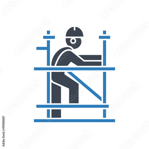 Worker On Scaffolding icon