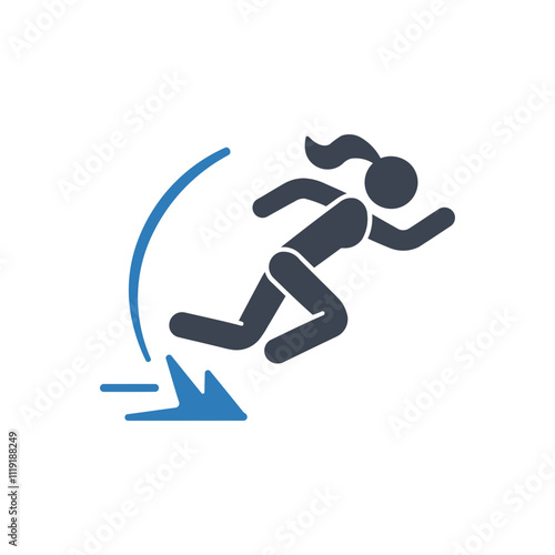 Sprinting Forward Motion icon