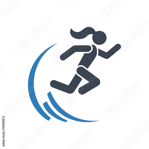 Running Woman Curve icon