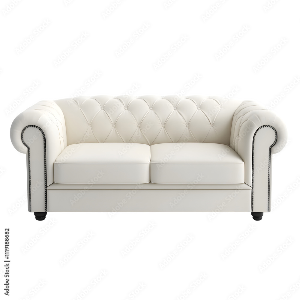 Elegant White Leather Chesterfield Sofa Elegant White Leather Chesterfield Sofa