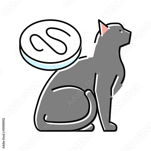 cat parasite worm color icon vector. cat parasite worm sign. isolated symbol illustration