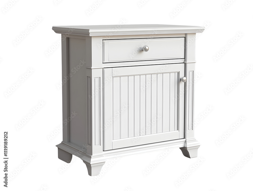 White Wooden Nightstand with Drawer and Cabinet White Wooden Nightstand with Drawer and Cabinet