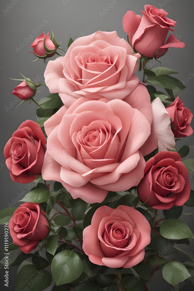 Pink rose flower on white background
Pink rose flower on white background