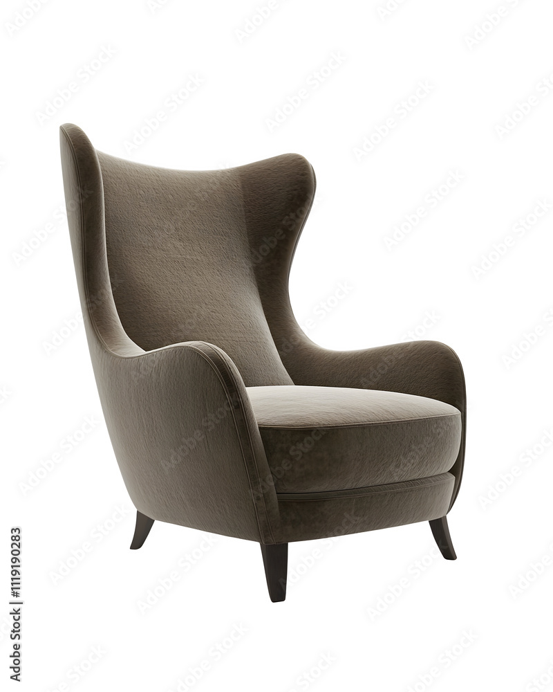 Modern Brown Velvet Wingback Armchair Modern Brown Velvet Wingback Armchair