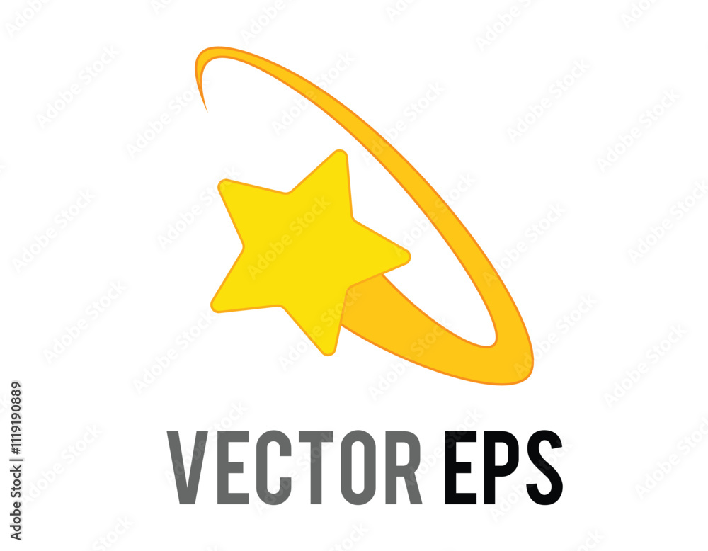 Obraz premium Vector cartoon-styled stylized star swirling in a yellow ring circle, feeling dizzy symbol