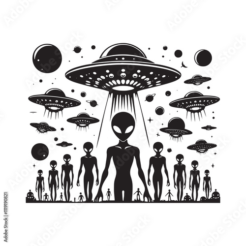 UFO Silhouette - Vector of UFO - UFO Illustration.