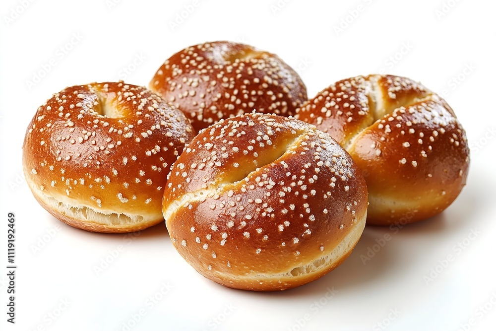 High-quality, realistic soft pretzel bites isolated on a white backdrop. Generative Ai High-quality, realistic soft pretzel bites isolated on a white backdrop. Generative Ai
