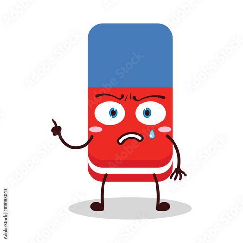 cute weird expression of eraser cartoon character