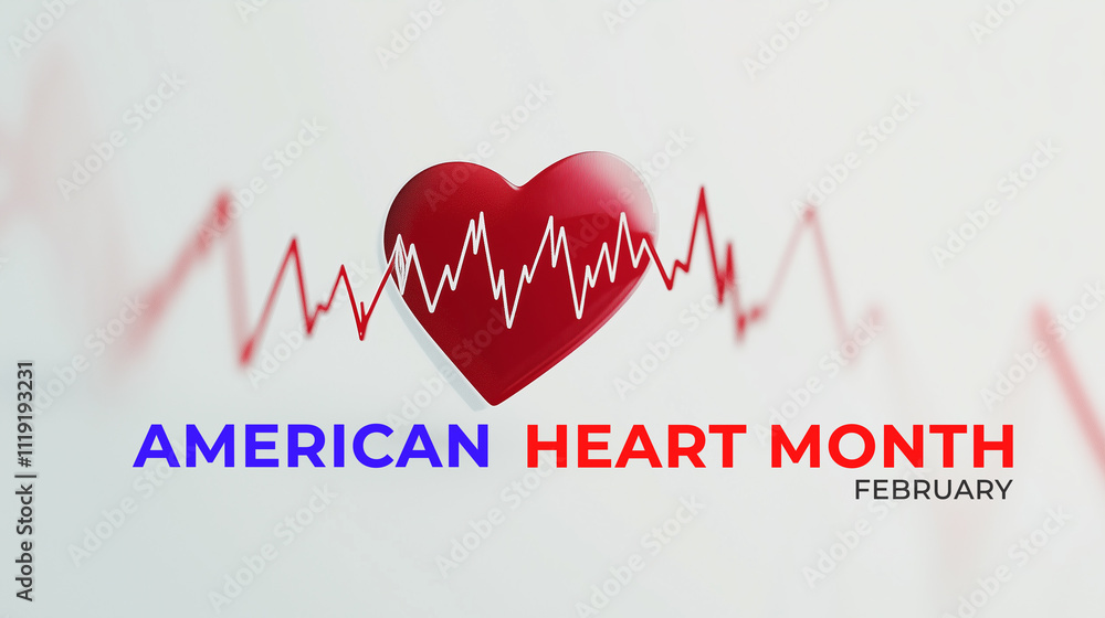 American heart month, heart echo concept, background. American heart month, heart echo concept, background.