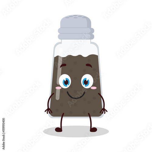 cute smile expression of black pepper cartoon character