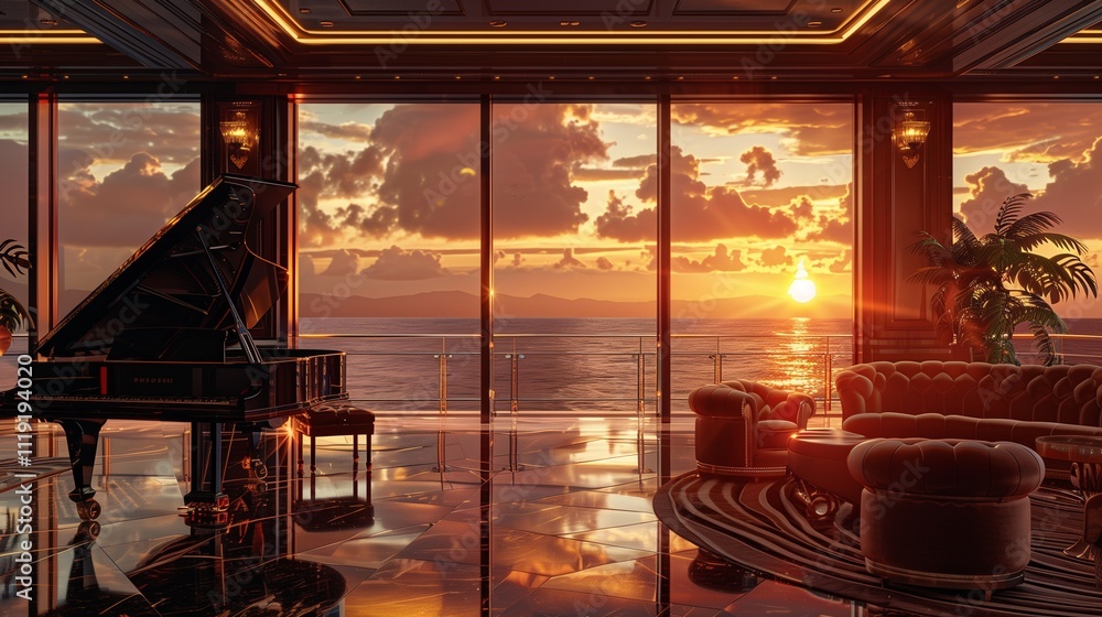 A symphony of sunsets. The perfect blend of opulence and tranquility. This vista is a masterpiece. ai genrated A symphony of sunsets. The perfect blend of opulence and tranquility. This vista is a masterpiece. ai genrated