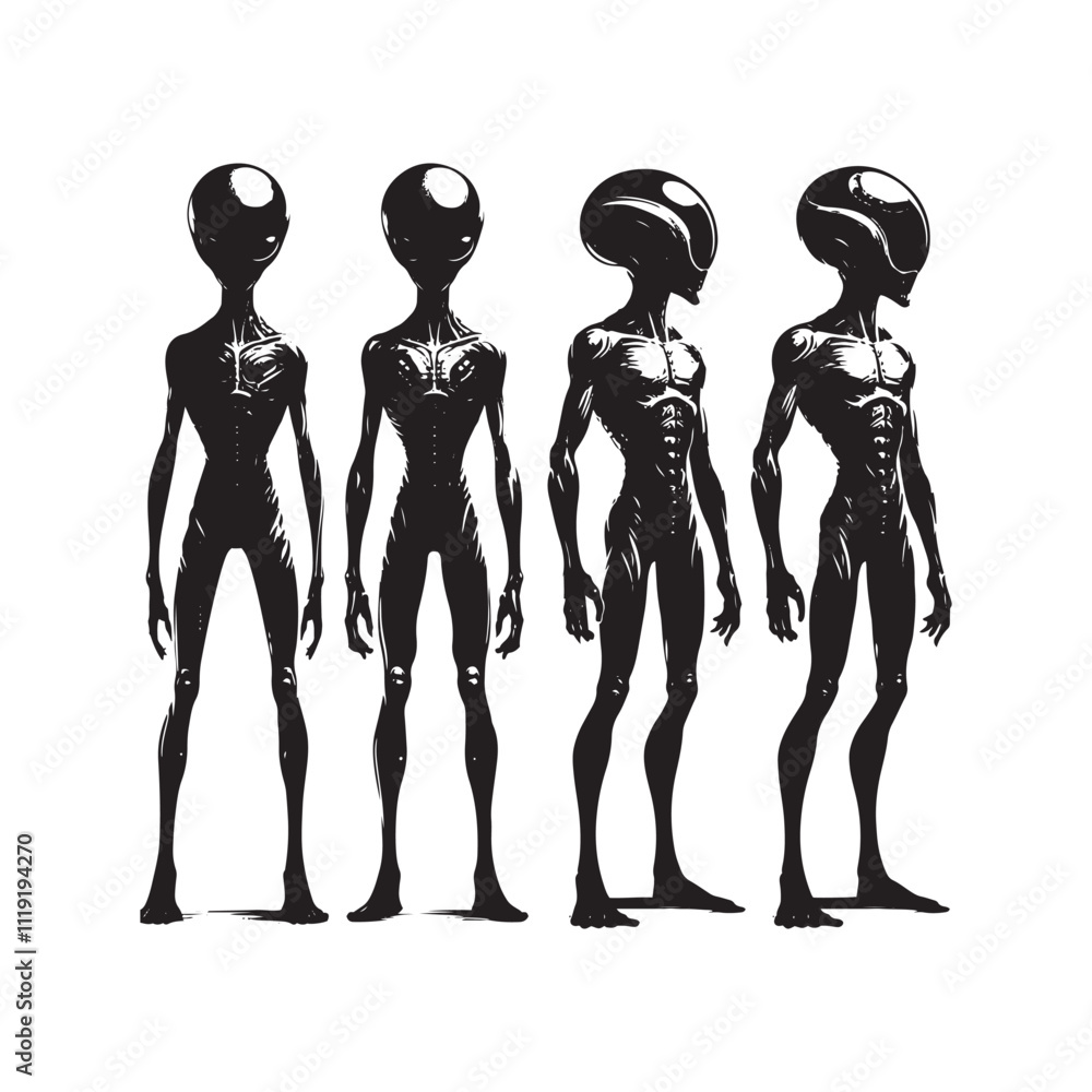 Martian alien Silhouette - Illustration of Martian aliens - Minimalist alien Vector. Martian alien Silhouette - Illustration of Martian aliens - Minimalist alien Vector.
