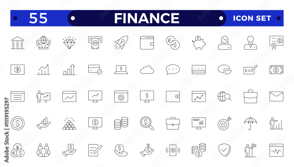Finance outline icon set with money, bank, check, law, auction, exchange, payment, wallet, deposit, piggy, calculator,Business, Profit, Investment, Bank, web icon. Finance outline icon set with money, bank, check, law, auction, exchange, payment, wallet, deposit, piggy, calculator,Business, Profit, Investment, Bank, web icon.