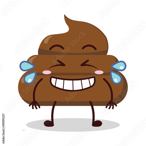 cute pleased expression of chicken poop cartoon character