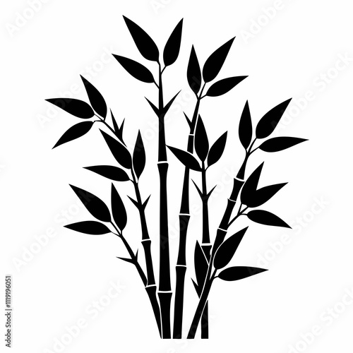 Bamboo Silhouette Vector Art Design photo