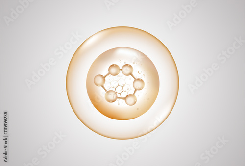 3d relatable serum molecule icon