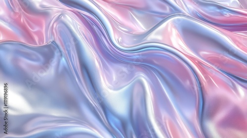 A smooth, iridescent fabric with flowing textures in pastel colors.