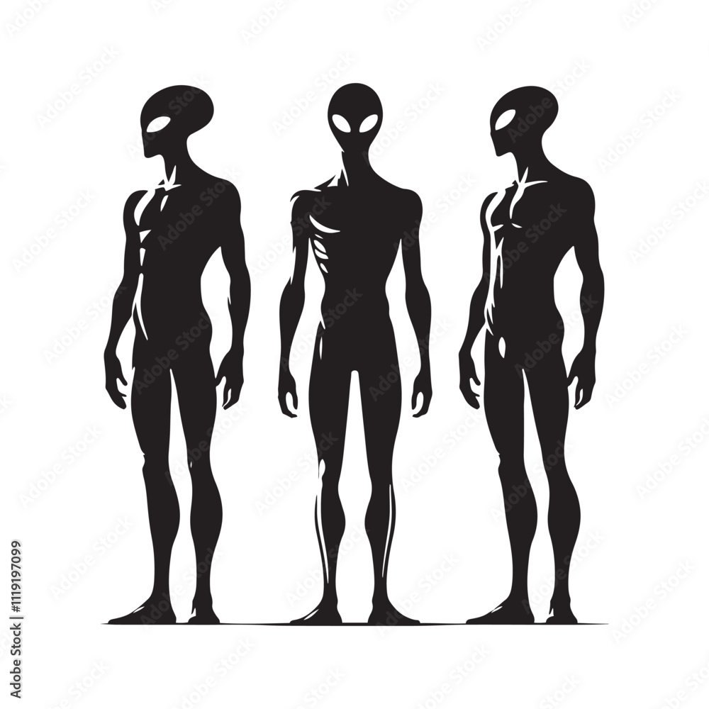 Minimalist Humanoid alien Silhouette - Vector of alien - alien Illustration. Minimalist Humanoid alien Silhouette - Vector of alien - alien Illustration.