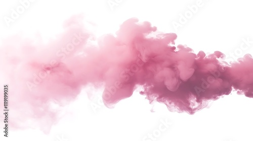 A cloud of pink smoke against a white background.