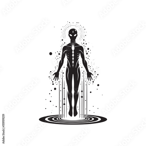 Energy Being Alien - Minimalist Alien Vector - Alien Silhouette - Illustration of Alien.