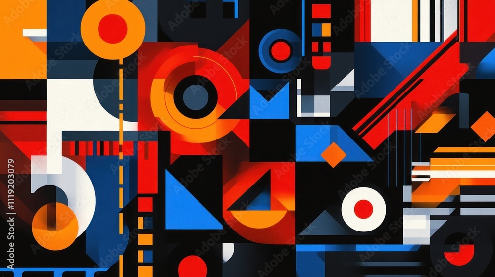 Abstract Geometric Composition in Vibrant Colors Abstract Geometric Composition in Vibrant Colors