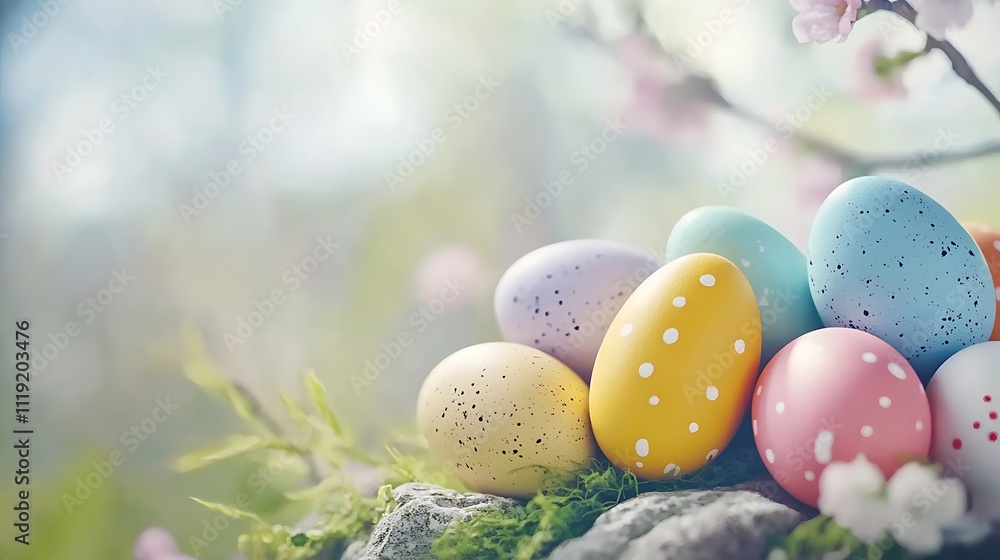 Obraz premium easter eggs in the grass