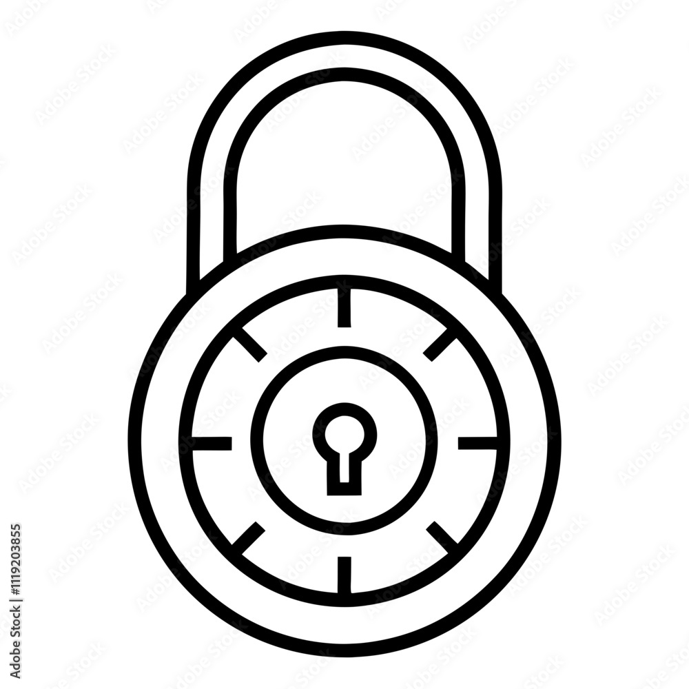 Padlock line icon