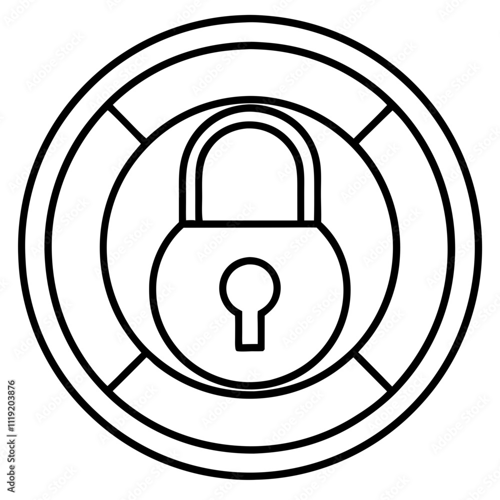 Padlock line icon Padlock line icon