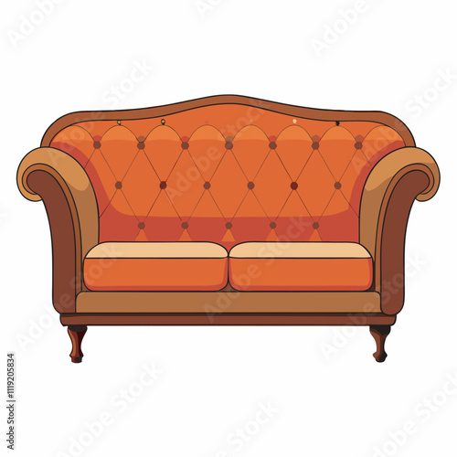 Chesterfield sofa isolated on white background
