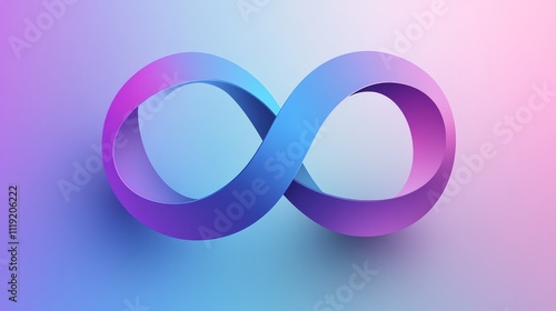 3D infinity symbol on gradient background. photo