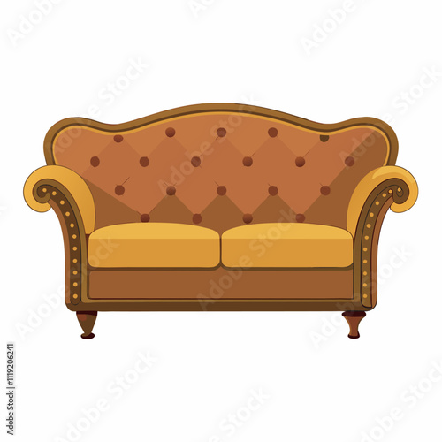 Chesterfield sofa isolated on white background