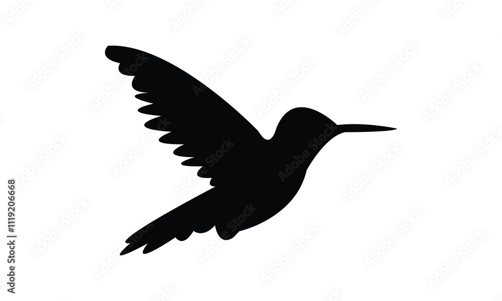 Obraz premium Flying Hummingbird Silhouette Design And Vector Illustration. 