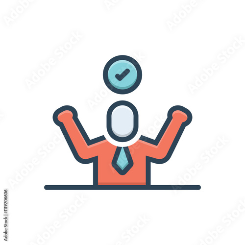 Color illustration icon for pass