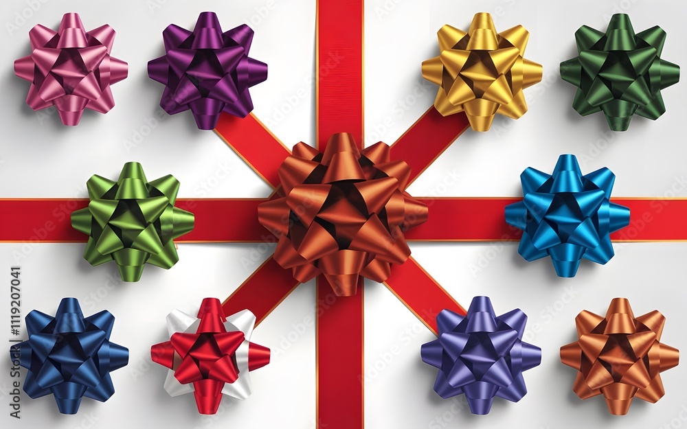 Collection Of Shinny Multicolor Gift Bows Collection Of Shinny Multicolor Gift Bows
