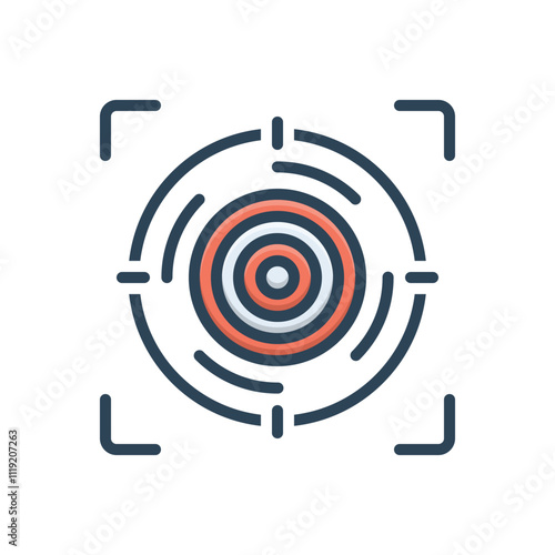 Color illustration icon for targeting