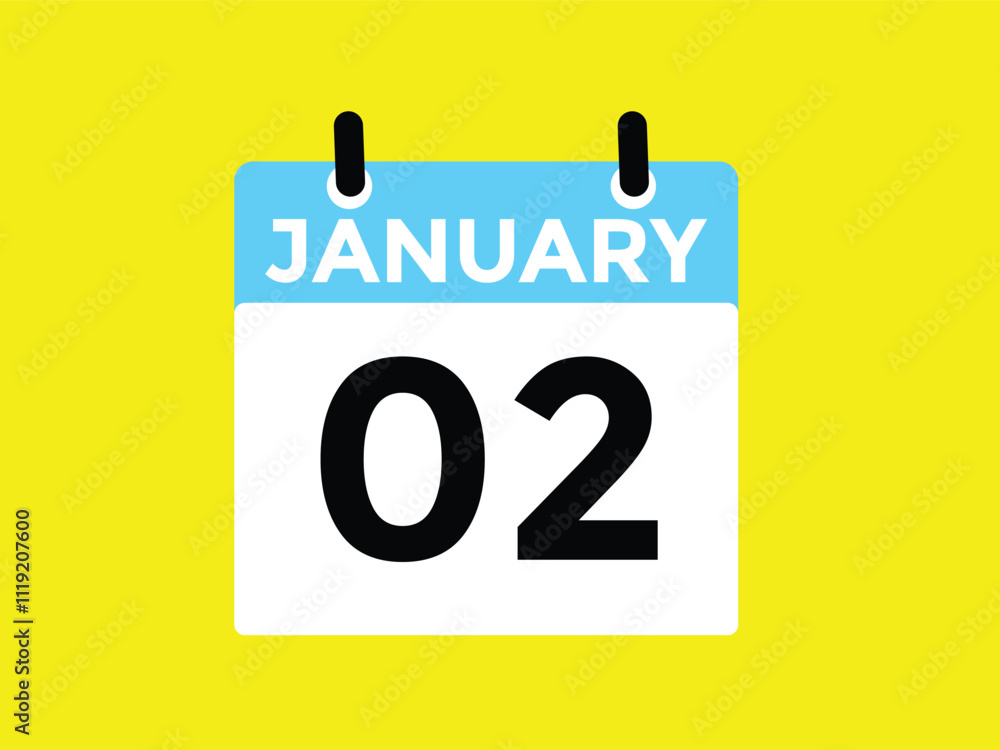 January 2 Calendar Day or Calender Date for Deadlines or Appointment. Calendar vector icon. Deadline. Date. January 2 Calendar Day or Calender Date for Deadlines or Appointment. Calendar vector icon. Deadline. Date.