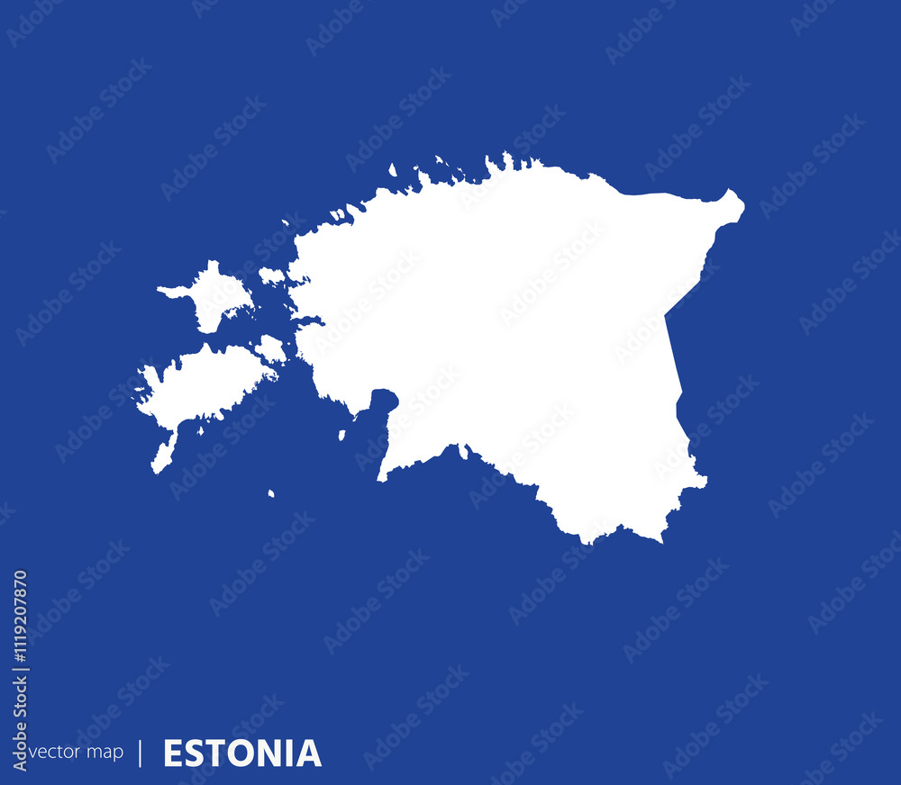 Fototapeta premium High Detailed Vector Map - Estonia