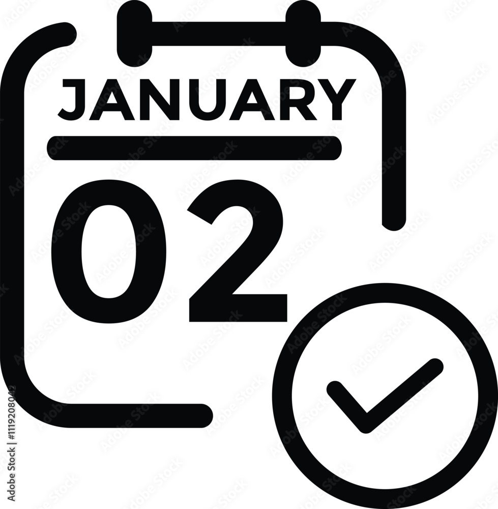 January 2 Calendar Day or Calender Date for Deadlines or Appointment. Calendar vector icon. Deadline. Date. January 2 Calendar Day or Calender Date for Deadlines or Appointment. Calendar vector icon. Deadline. Date.