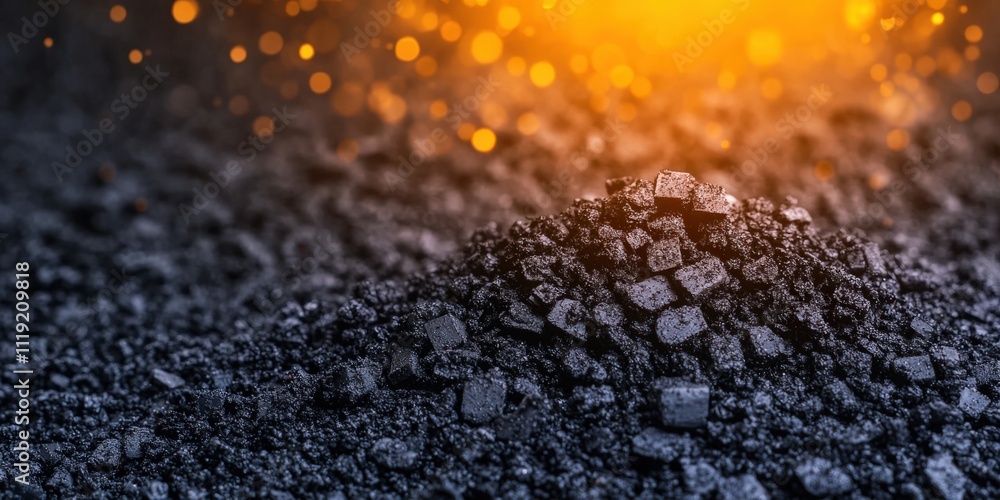 A close-up view of coal granules with a vibrant orange glow in the background, highlighting the texture and energy of industry. A close-up view of coal granules with a vibrant orange glow in the background, highlighting the texture and energy of industry.
