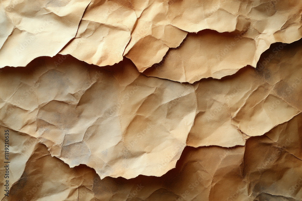 Crumpled and stained brown paper texture background. Crumpled and stained brown paper texture background.