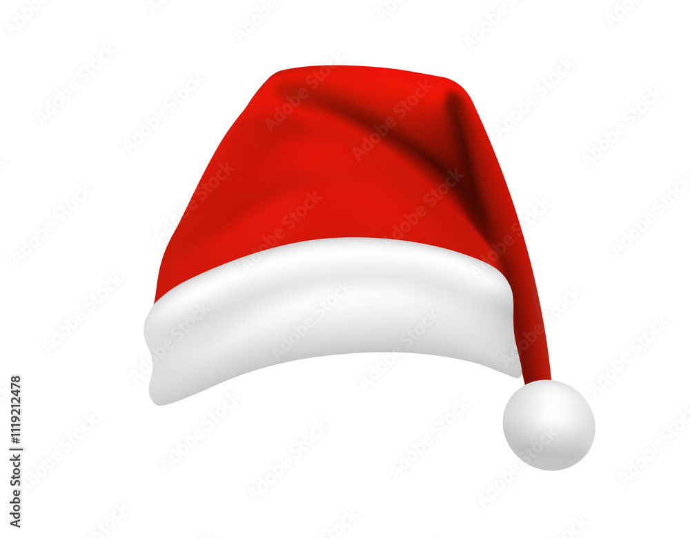 Isolated gradient red, white Santa Claus hat celebrate party icon Isolated gradient red, white Santa Claus hat celebrate party icon