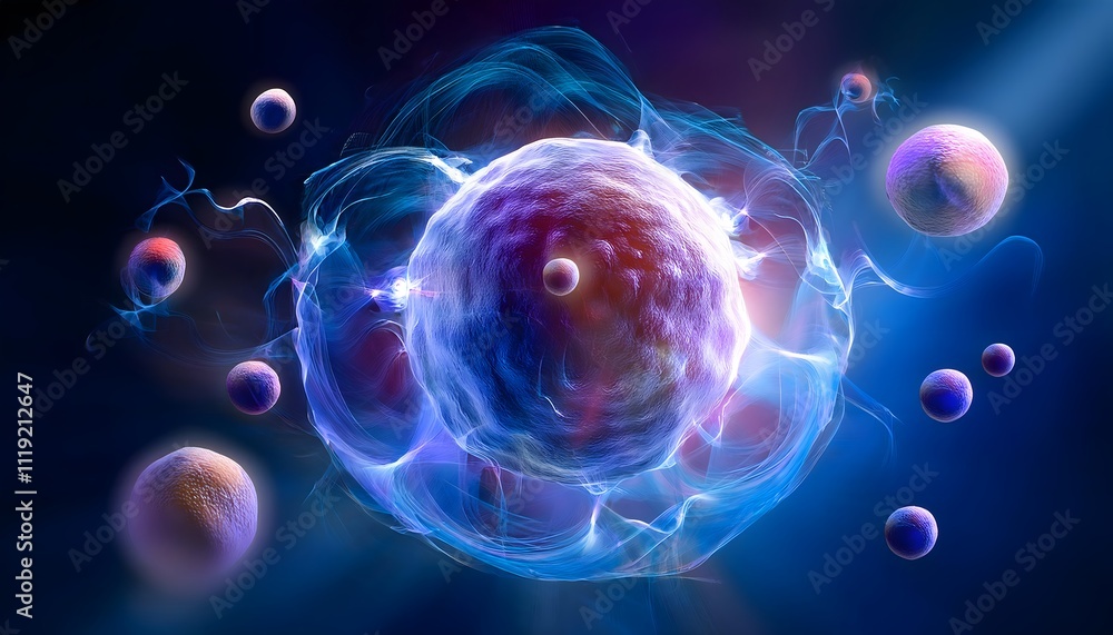 Warning concepts about health and cellular degeneration: Cell degeneration, medical research imagery, 3D illustration. Warning concepts about health and cellular degeneration: Cell degeneration, medical research imagery, 3D illustration.