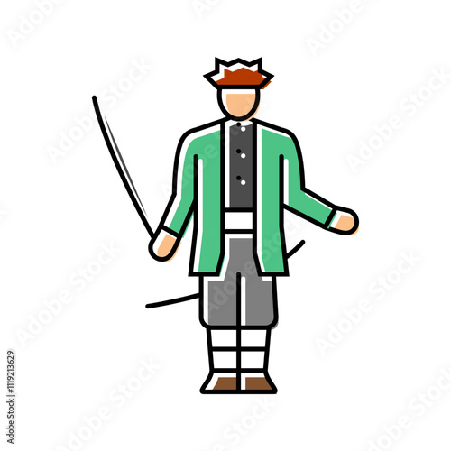 anime cosplay male color icon vector. anime cosplay male sign. isolated symbol illustration