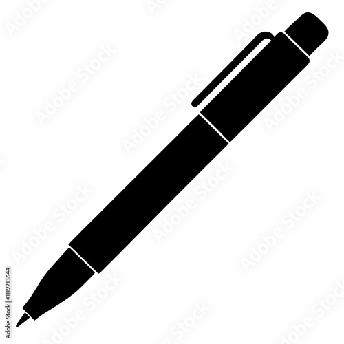 Black Silhouette of Stylus Pen Vector Art