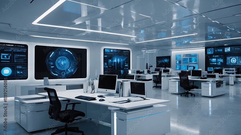 Futuristic Office Space: Advanced Technology and Modern Design Futuristic Office Space: Advanced Technology and Modern Design