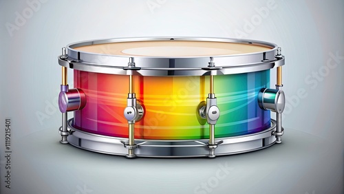 Colorful Snare Drum Icon Design on White Background for Music and Art Enthusiasts, Perfect for Creative Projects and Illustrations