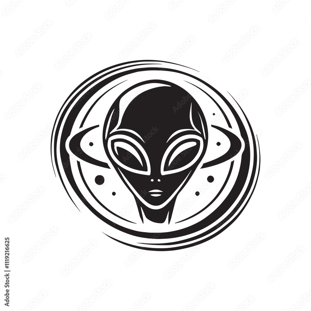 Alien Silhouette - Minimalist Alien Vector - Illustration of Alien. Alien Silhouette - Minimalist Alien Vector - Illustration of Alien.