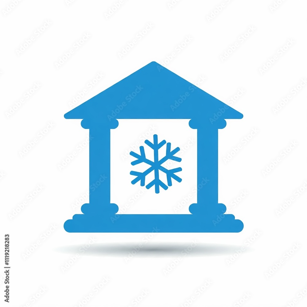 Account Freeze Concept with Bank Icon and Snowflake Symbol Account Freeze Concept with Bank Icon and Snowflake Symbol